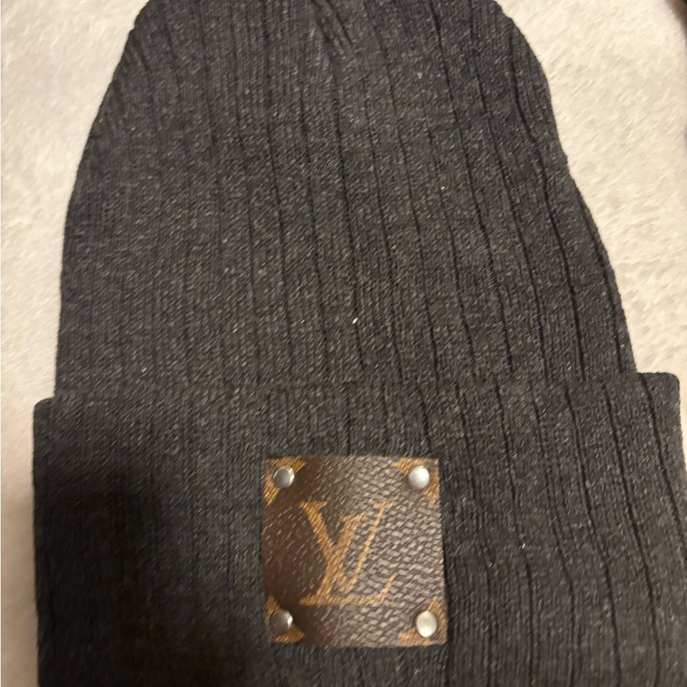 Louis Vuitton net beanie hat.  COA